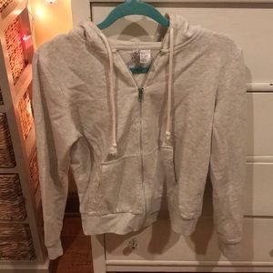 Divided grey zip up sweatshirt